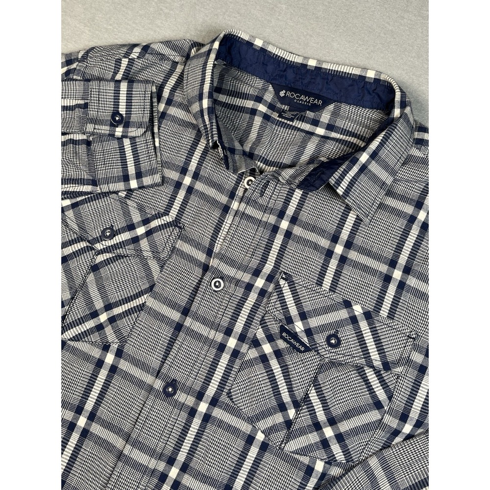 Rocawear Shirt Long Sleeve Men XL Flannel Streetwear  Multi Plaid Hip Hop Y2K‎
